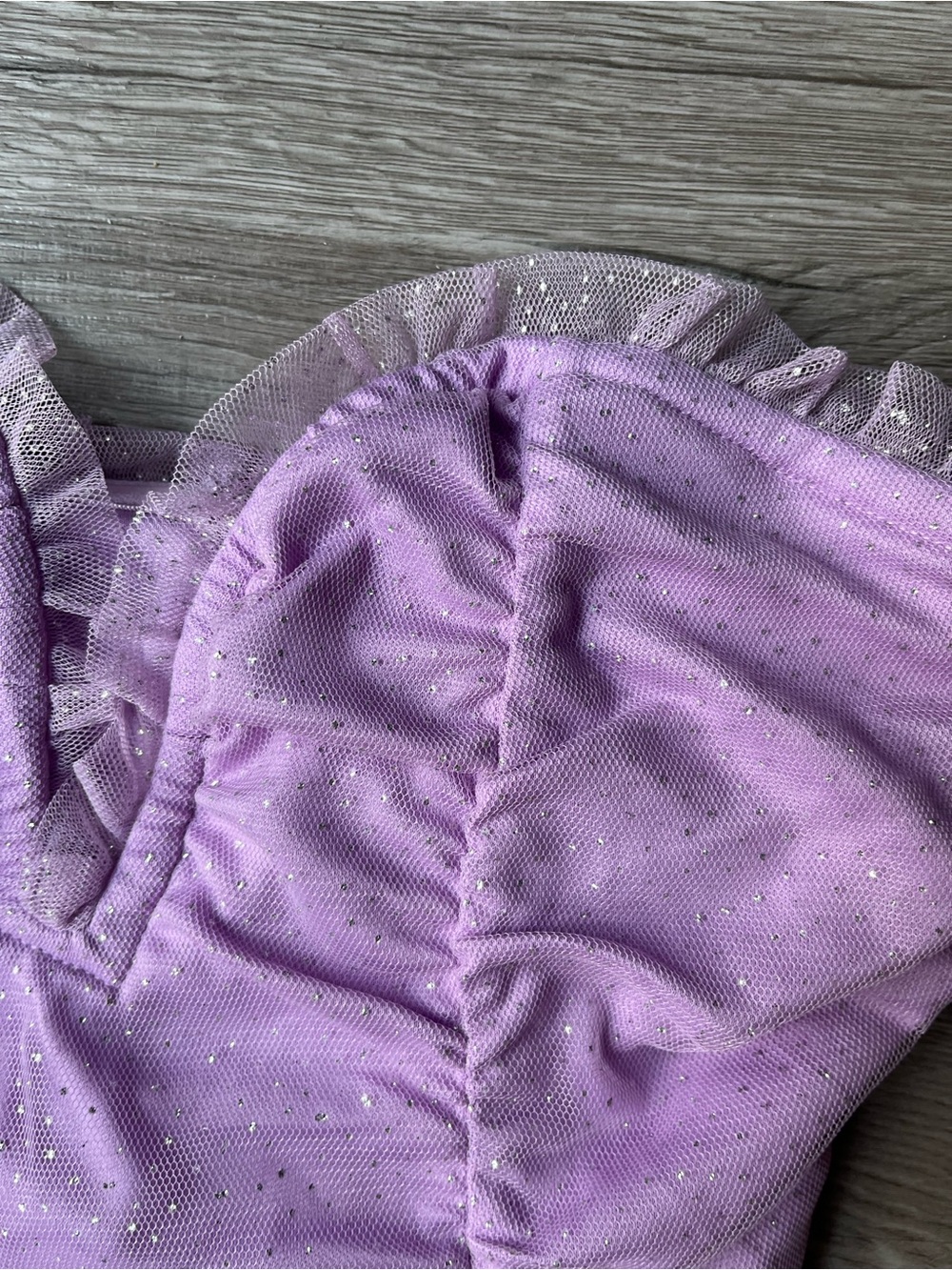 Lavender Off-Shoulder Ruched Mini Dress - Picture 4 of 8